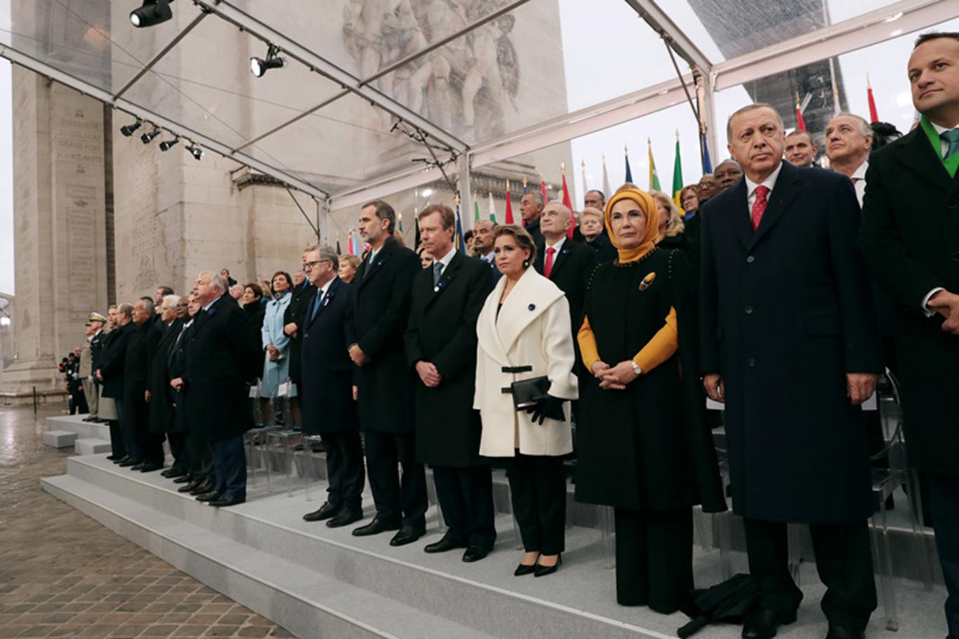 Cumhurbaşkanı Erdoğan Birinci Dünya Savaşı’nın bitişinin 100. yıl törenine katıldı